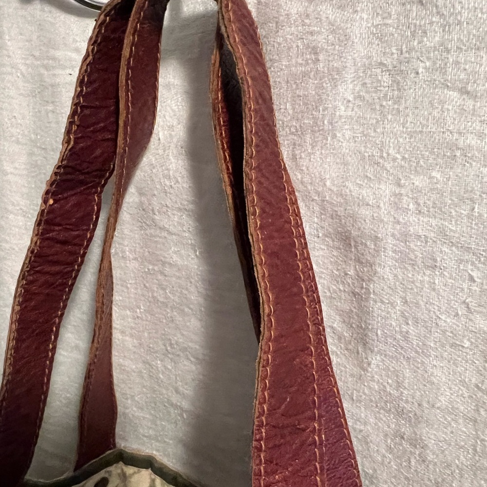 Tan Mona B Woven Tote with Geometric and Lace Details - Picture 9 of 11